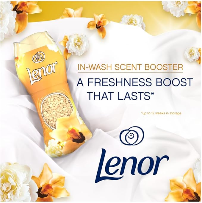 Lenor In-Wash Laundry Scent Booster Beads 570g Gold Orchid A Boost Of Freshness For Up To 12 Weeks In Storage