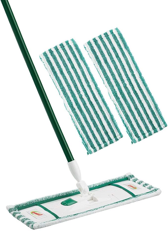 Libman Wet &amp Dry Microfiber Mop Kit Plus Refills | Dust Mop for Hardwood Floors | Wall Mop | Mops for Floor Cleaning | 3 Total Microfiber Mop Pads Included | 1 Handle &amp Base