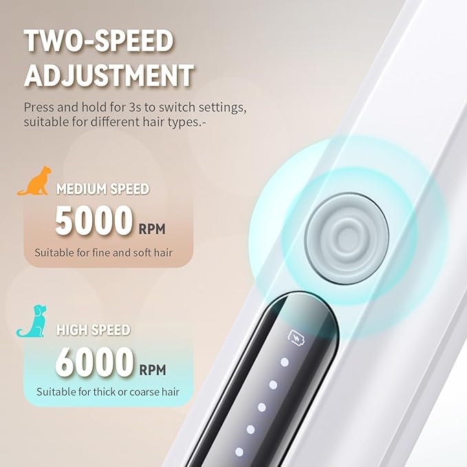2026 New Pet Precision Trimmer Dog Paw Trimmer with LED Light Low Noise IP68 Waterproof Dual-Speed Motor Suit for Trimming Paw Ear Face Butt Eyebrows USB Rechageble