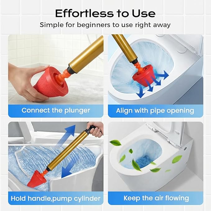 High-Pressure Toilets Plunger Clog Remover Multipurpose Household High Pressure Toilet Plunger Super powerful toilet unclogging tool (3PCS)