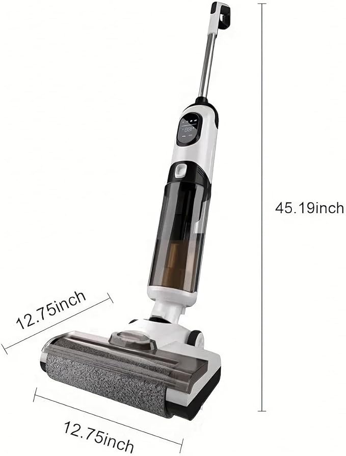 Cordless Wet and Dry Stick Vacuum Cleaner 170W Lightweight Rechargeable Floor Cleaner for Hard Floors and Low-Pile Carpets