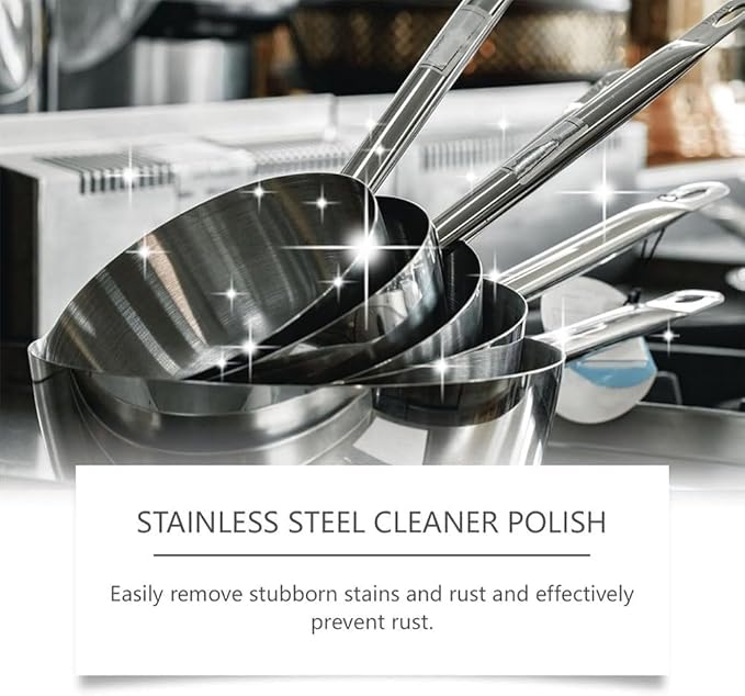 RJDJ Multi-Purpose Coconut Oil Cleaning &amp Polishing Paste Stainless Steel Cookware Cleaner Natural Coconut Oil Cleaning Paste Powerful Kitchen All-Purpose Cleaner for Oven Pot and Stove (3pcs)