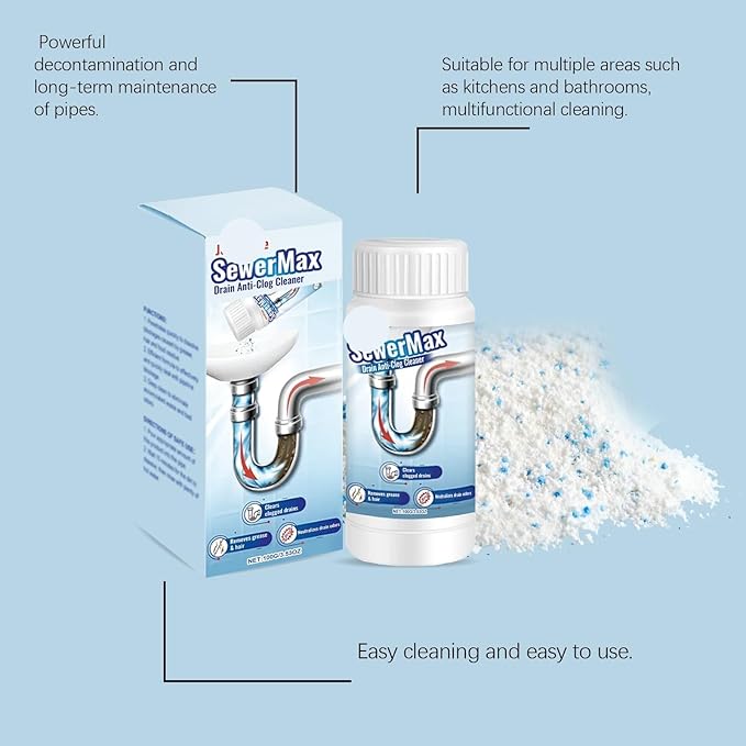 Drain Pipe Unclogging Cleaner - Rapidly Dissolve Hair Grease &amp Food Residue Prevent Blockages &amp Eliminate Odors(1PCS)