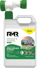 RMR House and Siding Wash - Commercial-Grade Outdoor Stain Remover for Mold Mildew and Algae 64 Ounce Bottle With Hose-End Adapter