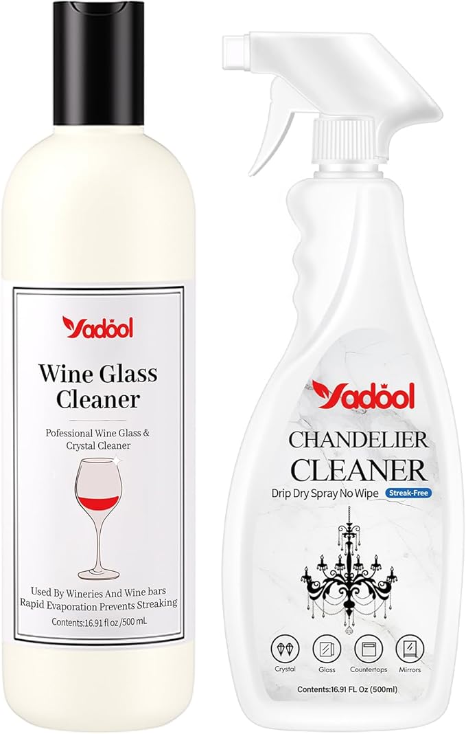 Elevate Your Home &amp Wine Experience Chandelier &amp Wine Glass Cleaner Bundle – Effortless Shine No-Wipe Luxury &amp Crystal-Clear Moments