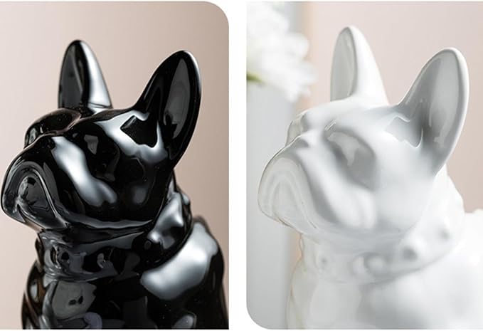 Cute Shar Pei Dog Toilet Brush Holder - White Ceramic Decorative Toilet Brush Set for Bathroom Semi-Open Quick-Dry Design Unique Animal Bathroom Decor Gift for Dog Owners