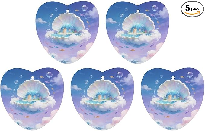 5PCS Car Air Freshener Hanging Personalized Double Sided Underwater Dwelling Car Fresheners Long Lasting New Cars Scents Cute Automotive Freshies for Closets Drawers (tea)