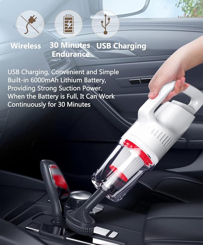 Lightweight Stick Vacuum Cleaner Cordless Rechargeable 12000pa Powerful Suction Cordless Upright Vacuum Cleaners Rechargeable with HEPA Filter Stick Vacuum for Pet Hair Carpet and Hardwood Floors