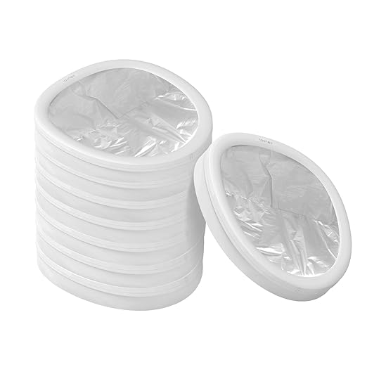TOWNEW T Air One Official Refill Rings for Smart Bathroom Trash Can Sturdy Trash Bags for Electric Automatic Trash Can 2.6 Gallon 8 pk White Refill Rings - Up to 96 Trash Bags