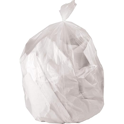 Genuine Joe Strong Economical Trash Bags 45 gal Capacity 40 Width x 48 Length x 0.51 mil (13 Micron) Thickness Clear 250 Count