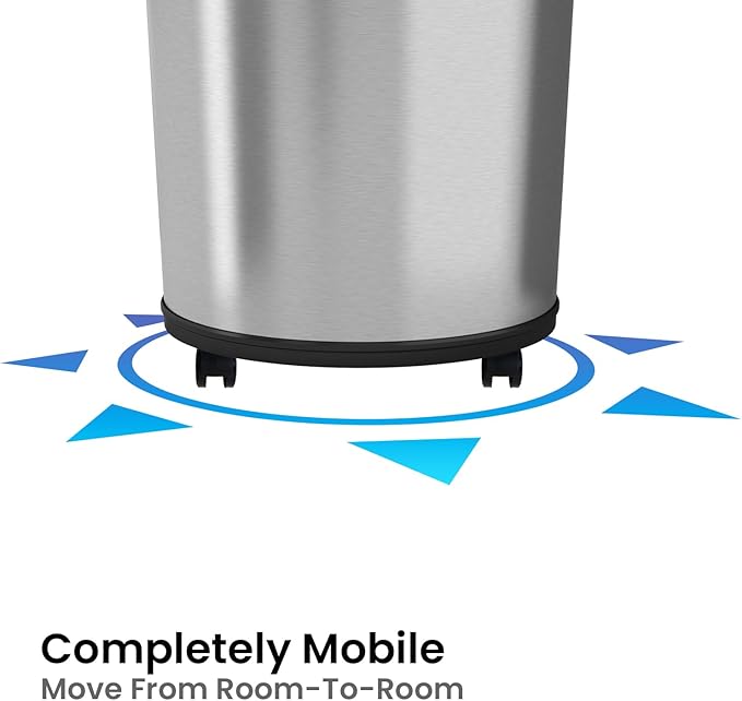 iTouchless 18 Gallon Commercial Size Touchless Sensor Trash Can with Odor Filter 68 Liter Automatic Garbage Bin Silver Round Stainless Steel Model Number: IT18RC-1