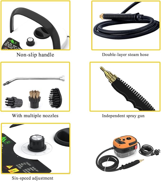 Steam Cleaner 2500w Handheld High-Temperature Pressurized Steam Cleaner Portable Steam Cleaner High Pressure Handheld Steam Cleaner for KitchenFurnitureCar(Green)