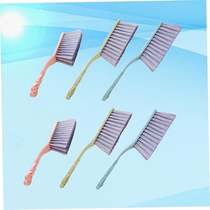 6pcs Bed Cleaning Brush Set with Hollow Handle Thickened Dusting and Sofa Cleaning Brushes Household Dust Remover Tools for Couch and Furniture (Blue Green Pink)