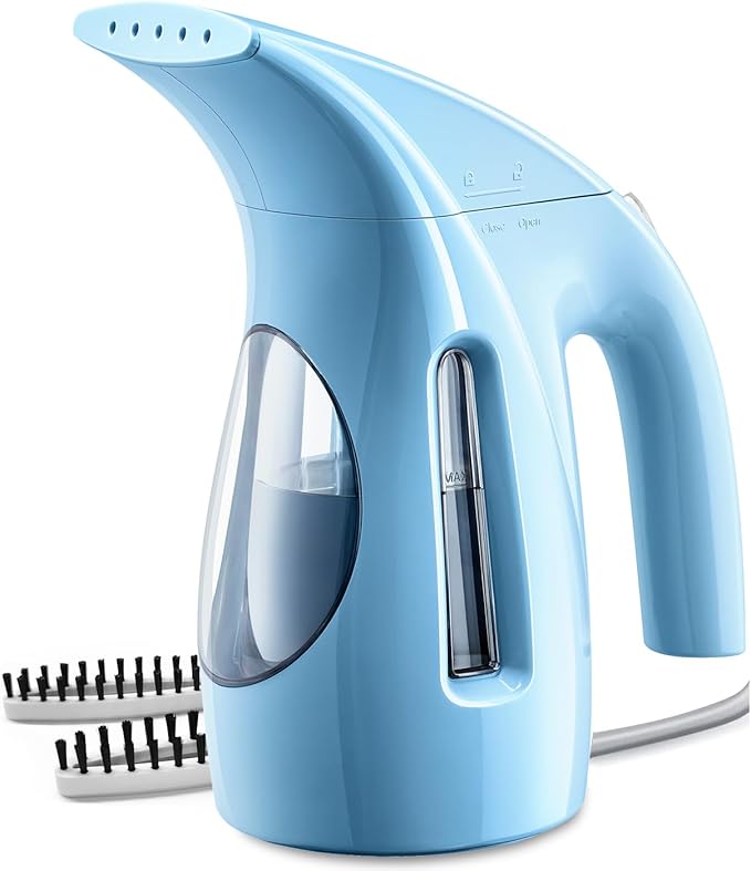 HiLIFE Steamer for Clothes Portable Handheld Design 240ml Big Capacity 700W Strong Penetrating Steam Removes Wrinkle for Home Office(ONLY FOR 120V) (Blue)