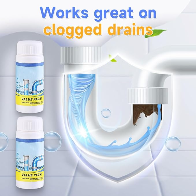 2025 Upgrade Sink and Drain Cleaner Powerful Sink Drain Cleaner Multi-functional Drains Cleaners Fast Foaming for Kitchen Toilet Pipeline Quick Cleaning Tool (3PCS)