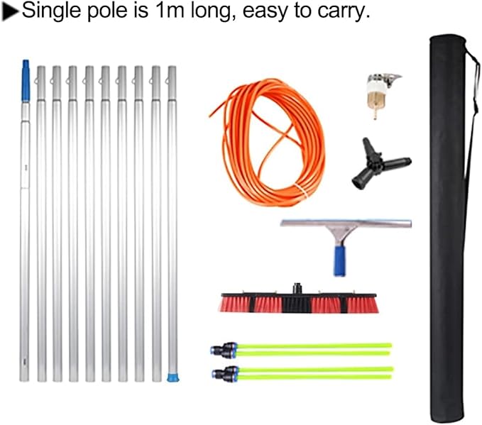 Water Fed Window Cleaning Pole Water/Hose Fed Pole Telescopic Window Cleaner for Cleaning Photovoltaic and Solar Panels