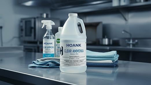 (Pack of 8) - Clear Ammonia Cleaner Liquid Multi-Surface Cleaning Solution | Removes Grease Hard Water Stains and Odors - Multipurpose Kitchen Bathroom and Commercial Use - 64Oz 8 Pack -Ready to Use