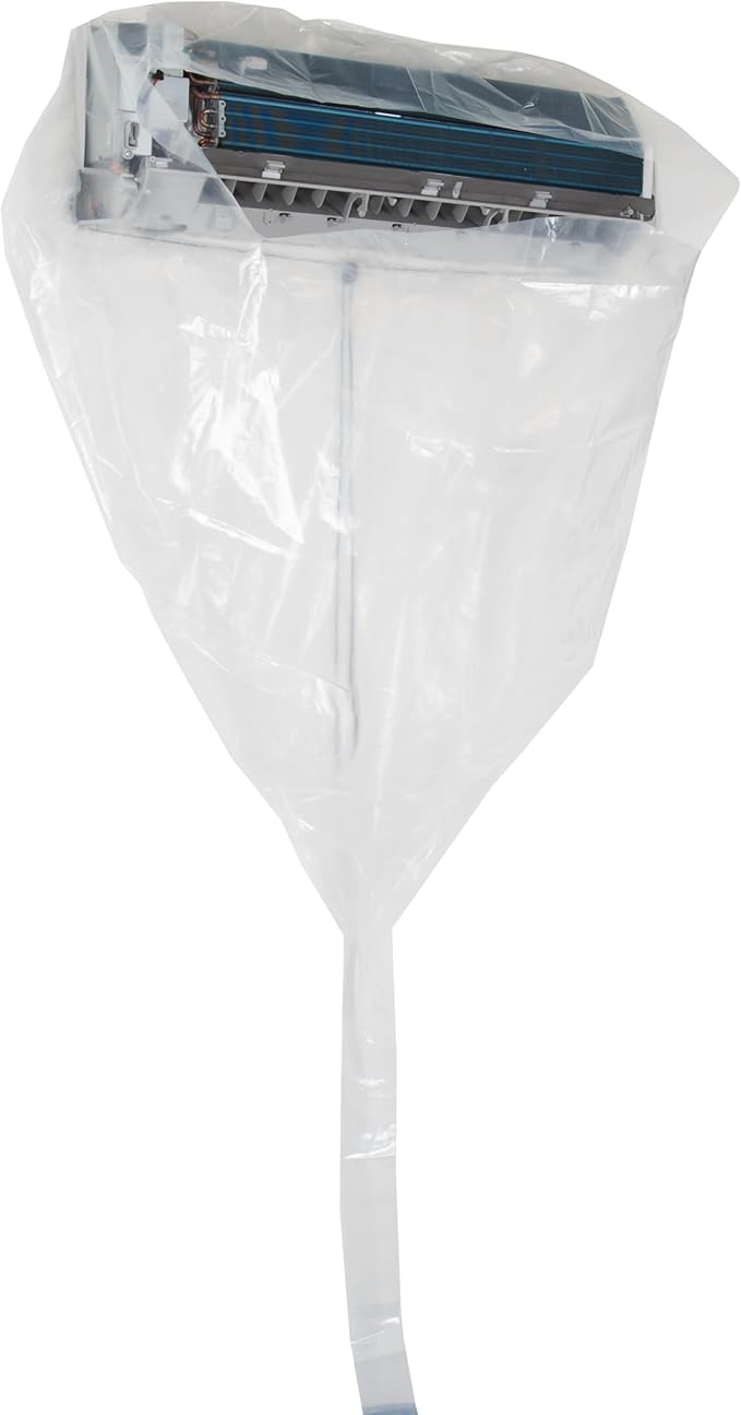 Leak Saver HVAC Guys Mini Split Cleaning Bag | Adjustable &amp Fits Any Size | 360 Degree Air Conditioner Cleaning Cover for Mini Split Air Conditioners