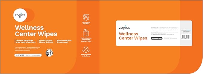 Zogics Wellness Center Cleaning Wipes – Gym Equipment Wipes for Cleaning Surfaces and Equipment Durable and Safe Pre-Saturated (4600 Count 4 Rolls of 1150)