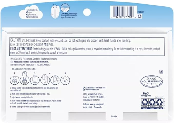 Feb-reze Plug In Air Freshener Odor-Fighting Scented Oil Refill Bora Bora Waters - 3 Refills
