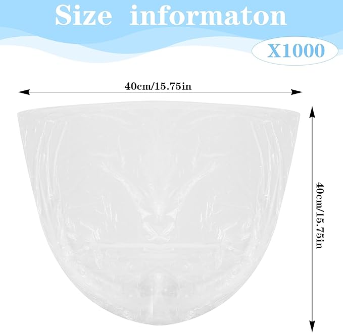 1000 Pcs Sanitary Napkin Disposal Bags 3 Gallon Trash Can Liners Feminine Hygiene Wastebasket Liners Small Clear Unscented Trash Bags for Bathroom Office Kitchen 15.75 X 15.75 Inch10 Roll