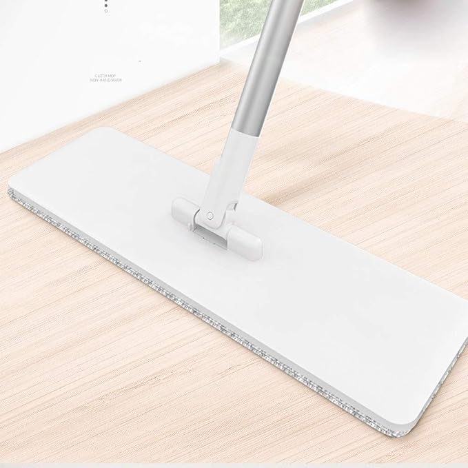 Mop Microfiber Floor Mop for Hardwood Cleaning - 360 Rotating Dust Wet Mop with Aluminum Extended Handle 2 Reusable Washable Mop Pads Cloth and 1 Scraper