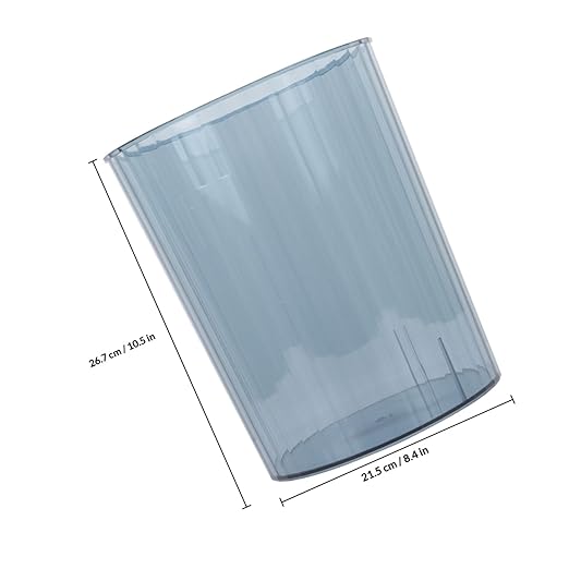 Uonlytech Transparent Medium Trash Can Minimalist Style Waste Container for Home Office Bedroom Bathroom Impact-Resistant Plastic Wastebasket Contemporary Design