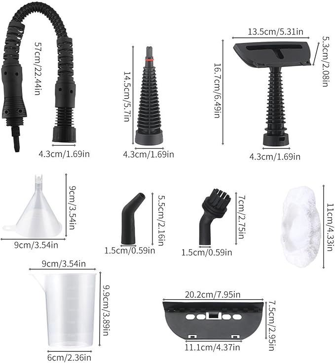 Handheld Pressurized Steam Cleaner - 13 Accessories 9.5ft Cord 3-5 Min Fast Heat 115°C High-Temp Steam for Kitchen Car Tiles Upholstery &amp Windows - Portable Eco-Friendly Chemical-Free