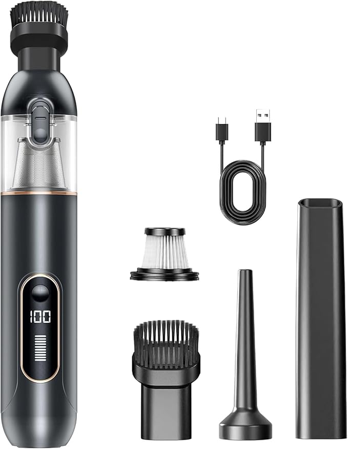 Handheld Vacuum Cordless Car Vacuum Portable with 20000Pa Ultra-Strong Suction Multi-Function Hand Vacuum Rechargeable for Cars Home Pet Hair &amp Outdoor Use