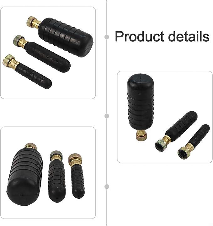 3-Piece Drain Bladder Kit for 1–6 in Diameter Pipes Rubber Unclogging Tool for Bathroom Sinks Showers &amp Pool Drains – No Chemicals or Plumbing Required