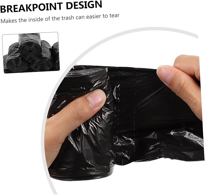 200 Pcs Thick Disposable Portable Trash Bags Strong Garbage Bags for Bathroom Travel and Outdoor Use Heavy-Duty Drawstring Closure