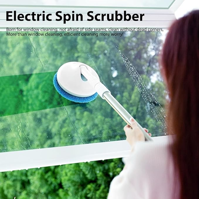 Electric Spin Scrubber - Rechargeable Portable Electric Mop with Adjustable Brush Heads - Cordless Shower Scrubber - 2000mAh Battery for Bathroom Kitchen and Floor