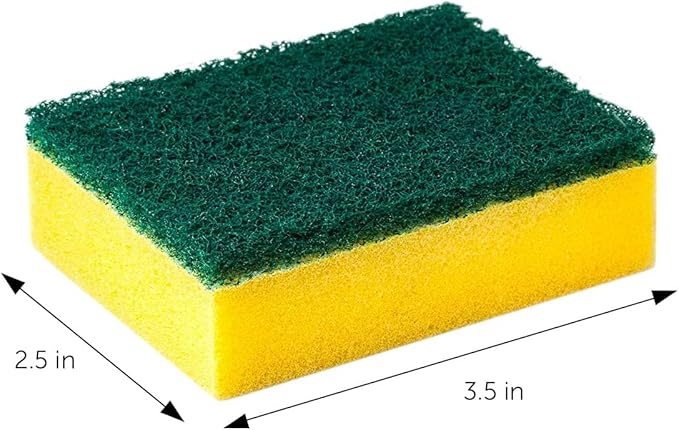DecorRack 150 Count Non-Scratch Cleaning Scrub Sponges Dual-Sided Heavy Duty Kitchen Sponges for Dishes Cleaning Household Bathroom Car Wash - Multicolor (Pack of 150)