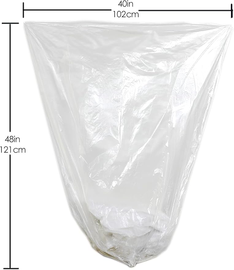 TYPLASTICS 40-45 Gallon Clear Trash Can Liners - 40 x 48 – High Density Garbage Bags - Case of 250 – Multipurpose for Office Outdoor Recycling Industrial and Commercial