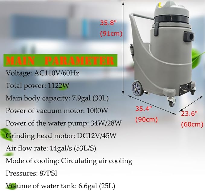 Carpet Extractor Machine Sofa Cleaner 4 in 1 Carpet Cleaner Machine 30L Carpet and Upholstery Cleaner 110V