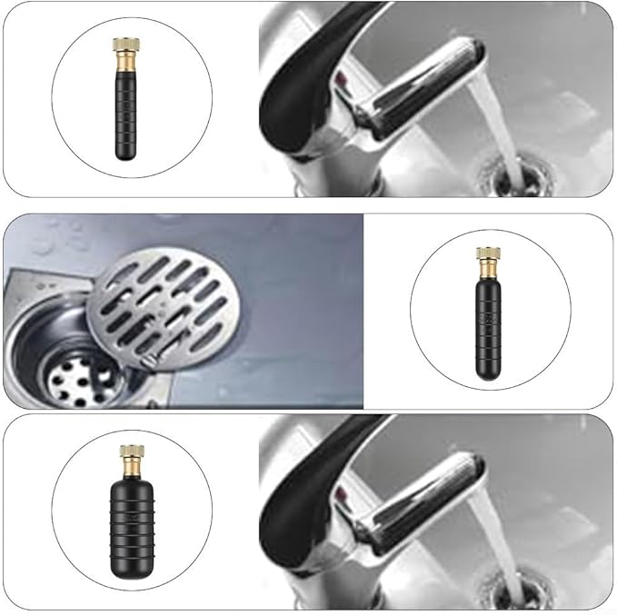 Drain Cleaning Bladder Set 3 Pieces Unblocks Tough Clogs High Pressure Water Stream for 1 to 6 Inch Pipes with 300cm Tube(black)