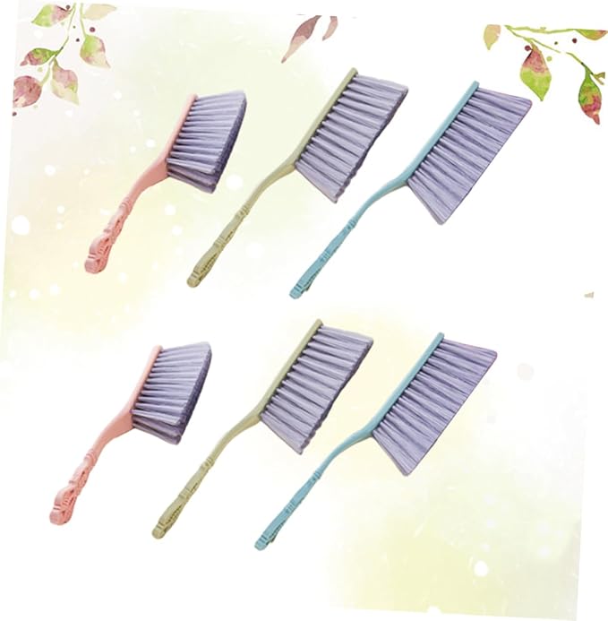 6pcs Household Cleaning Brushes with Hollow Handle Thickened Sofa and Bed Dusting Tools Multi-Color Pack for Furniture and Upholstery Cleaning