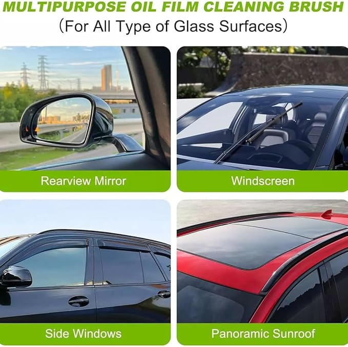 Glass CleanerCar Window Cleaning BrushUniversal Glass Cleaning Wipe BoardGlass Cleaning Board for WindshieldOil Film Cleaning Brush for Car Windows (3pcs)