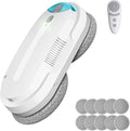 Smart Window Cleaning Robot with bidirectional ultrasonic Spray &amp 85ml Tank - Automatic Edge Detection 2400-3200pa Strong Suction Anti-Drop Protection for Effortless Cleaning
