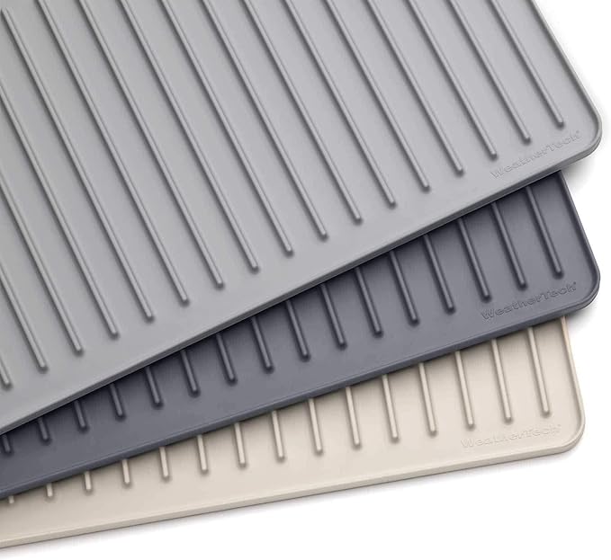 WeatherTech DishMat Drain- 16 x 18 Drip Dry Hand-Washed Dish Drying Mat Slate