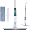 Drfeify 360-degree Spin Mop Microfiber Flat Mop for Hardwood Tiles Floor Wet Dry Dust  with Washable Pad and 270ml Water Bottle 360° Swivel Head 120cm Long Handle Easy to (1)