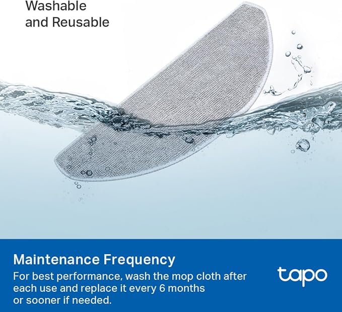 Tapo Washable Mop Cloth Replacement Comes with Easy to Replace 5x Washable Mop Cloths Compatible with Tapo RV30 Max Plus Tapo RV30 Max Tapo RV20 Max Plus and Tapo RV20 Max Plus