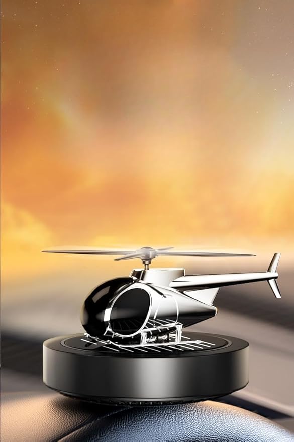 Solar-Powered Car Air Freshener Plane-Shaped Elegant Design Solar-Activated Scent Eco-Friendly (Silver)