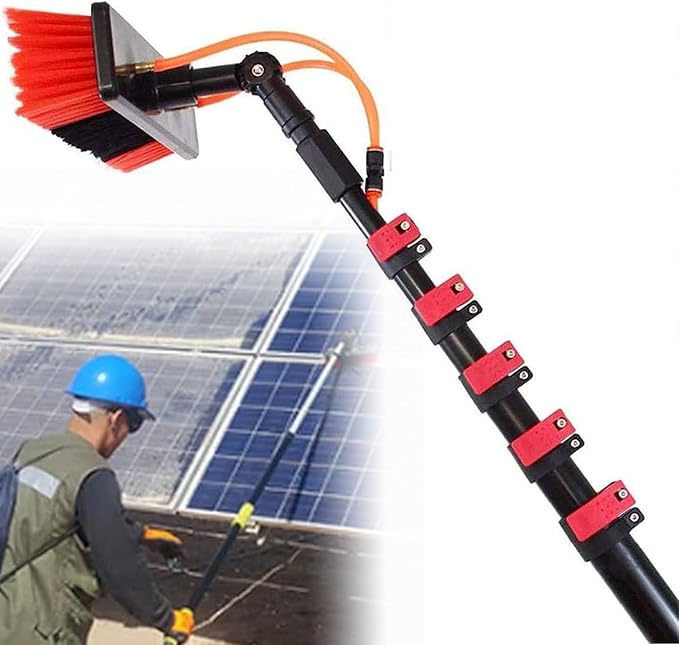 30 FT Washing Set Equipment Telescopic Extension Pole Cleaning Kit Suitable for Window CleaningExtendable Roof Solar Panel Cleaner5.4m
