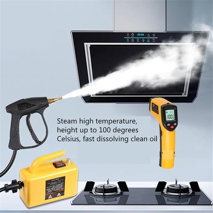 Handheld Steam Cleaner 2600w Portable High Temperature Multifunction Steam Cleaning Machine for Most Floors Counters Windows Car SeatsBlack-WithHandle