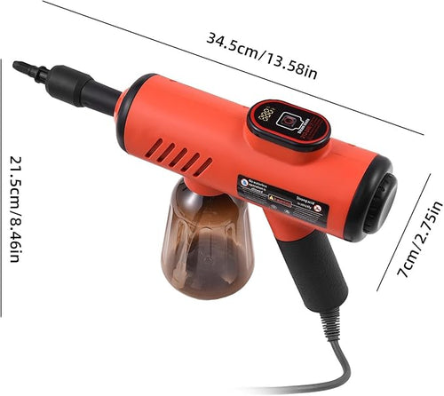 1500W Portable Handheld Steam Cleaner 10s Quick Heat 3-Temp Adjustable - Deep Cleaning Machine with 600ml Tank 3 Brushes Bent Nozzle Window Scraper Storage Bag 5.2ft Cord (US plug)