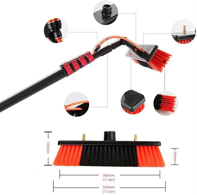 Window Cleaning Pole Water Fed Pole Kit Window Cleaner Kit Water/Hose Fed Pole Window Cleaning Brush Equipment Cleaning Photovoltaic and Solar Panels(36FT/10.8M)