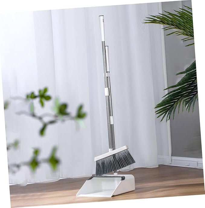 Beaupretty Broom and Dustpan Set with Ergonomic Handle for Effortless Home Cleaning Lightweight and Flexible Bristles for Indoor and Outdoor Use for Kitchens Garages and More