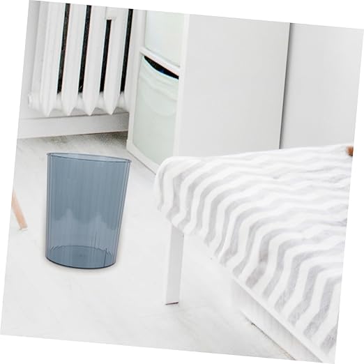 Uonlytech Transparent Medium Trash Can Minimalist Style Waste Container for Home Office Bedroom Bathroom Impact-Resistant Plastic Wastebasket Contemporary Design