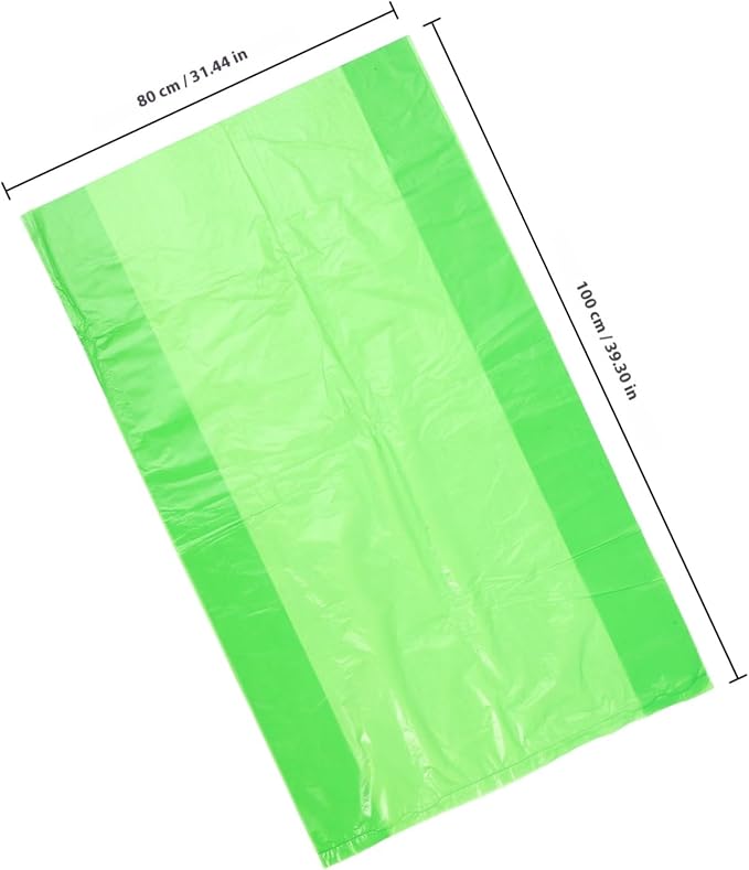 Mipcase 50pcs Thickened Plastic Trash Bags Extra Strong Tear-resistant Kitchen Garbage Liners for Bathroom Wastebasket Use Green Large Capacity Can Liners